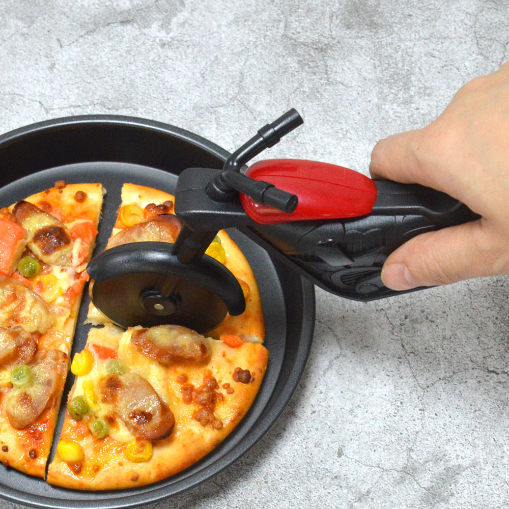 Motorcycle Pizza Cutter with Stand