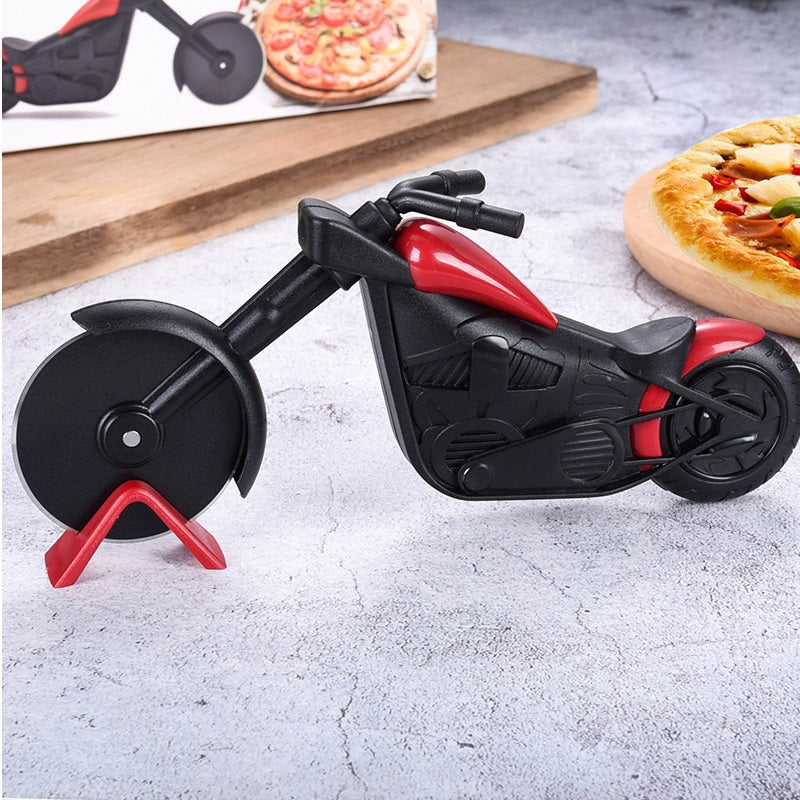 Motorcycle Pizza Cutter with Stand