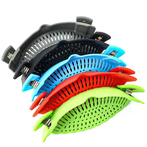 Clip-On Silicone Pot Colander with Built-In Spout