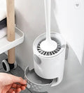 Silicone Toilet Brush with Holder & Removable Drip Tray