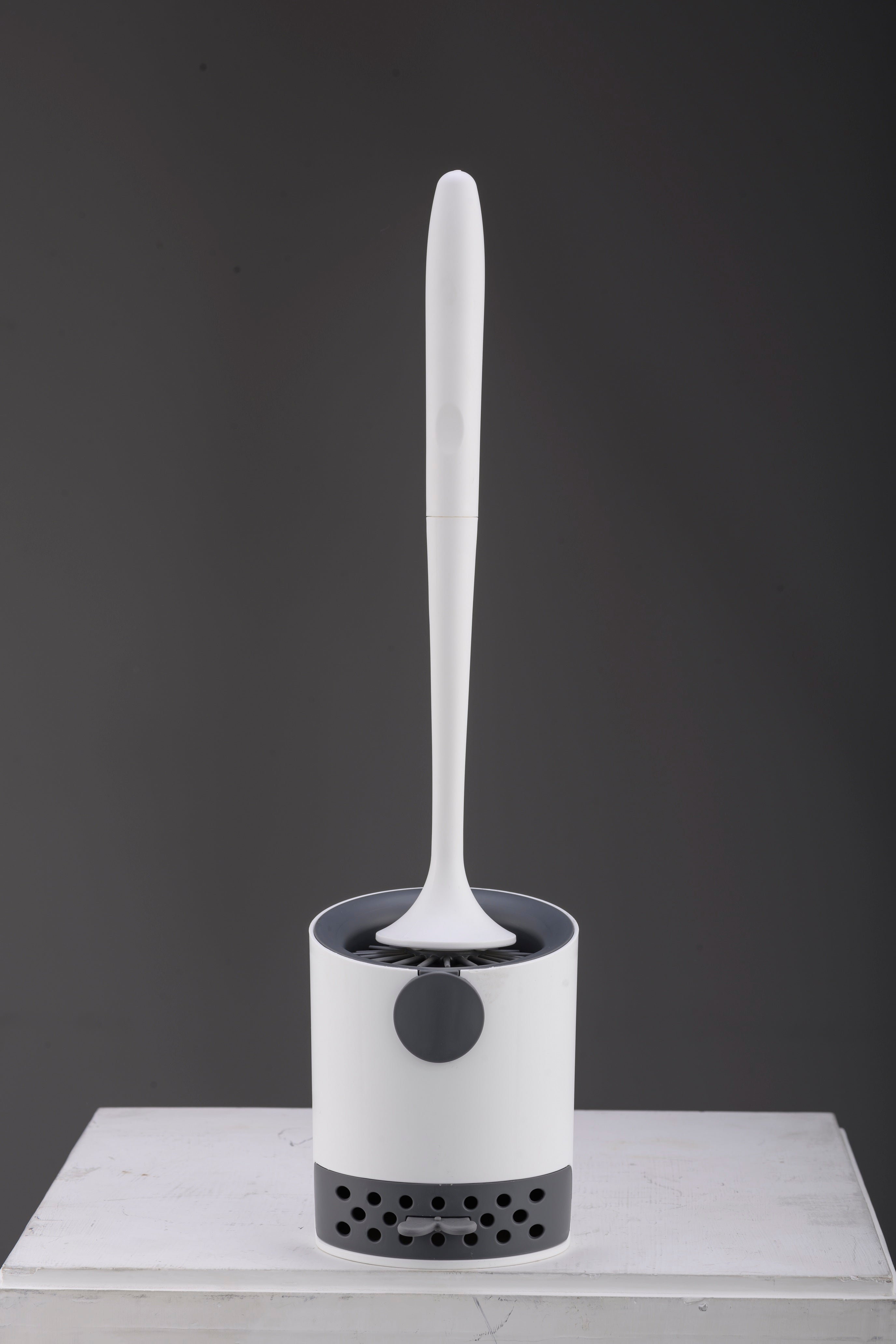 Silicone Toilet Brush with Holder & Removable Drip Tray