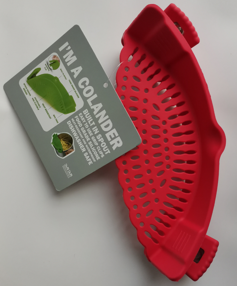 Clip-On Silicone Pot Colander with Built-In Spout